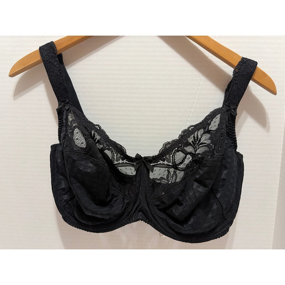 PrimaDonna Madison Full Cup Bra Black 36G Underwire Gingham Lace 0162120